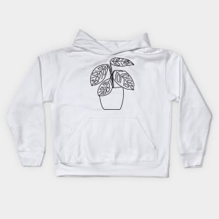 Gatenplant Monstera Obliqua Monkey Leaf Lines Kids Hoodie